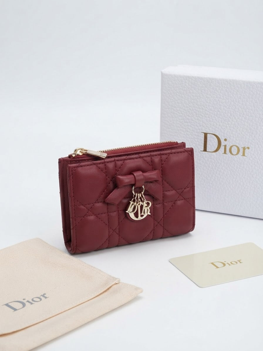 Dior Qixi Lady Dior Dahlia Wallet