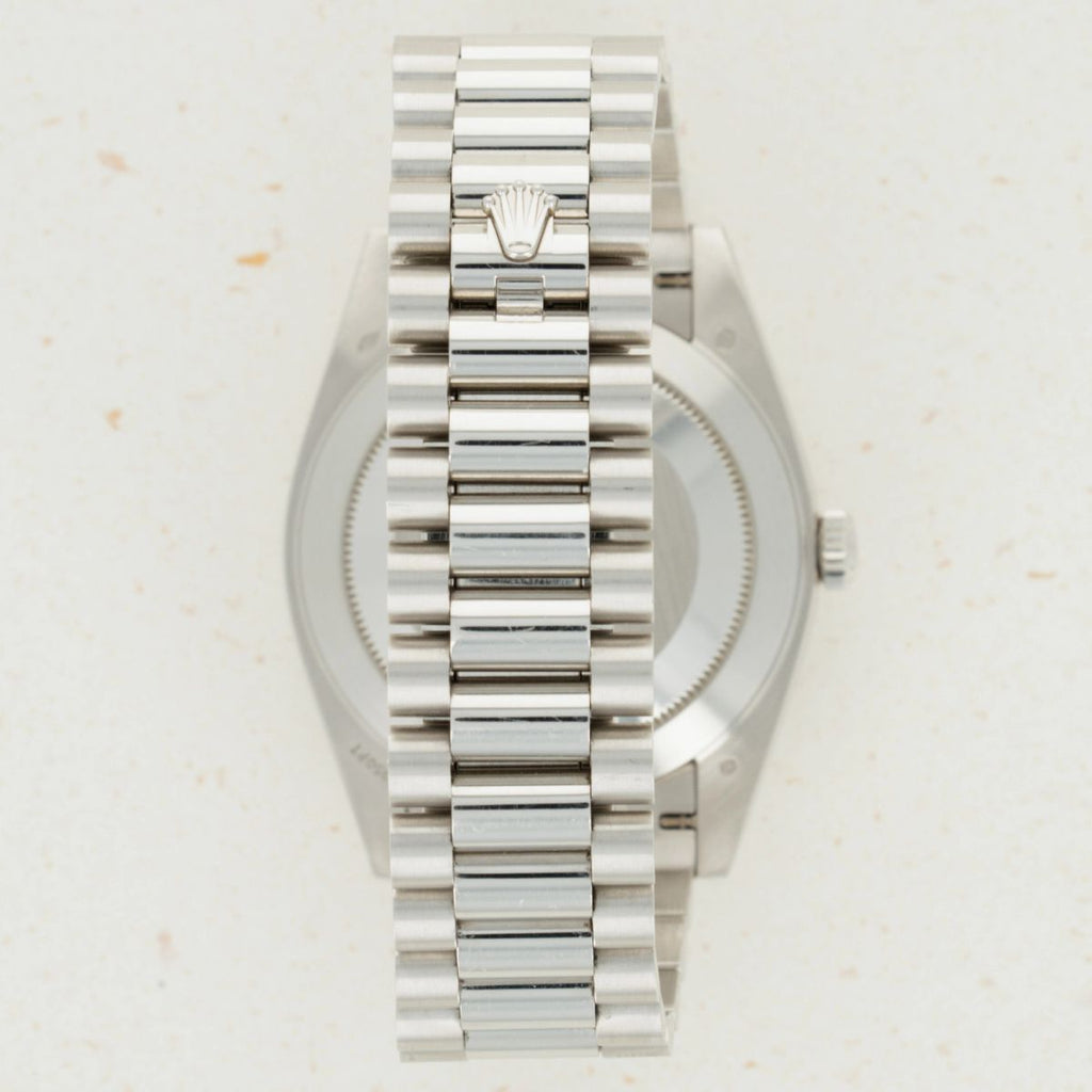 Rolex Day-Date 40 Platinum Ice Blue Arabic Dial