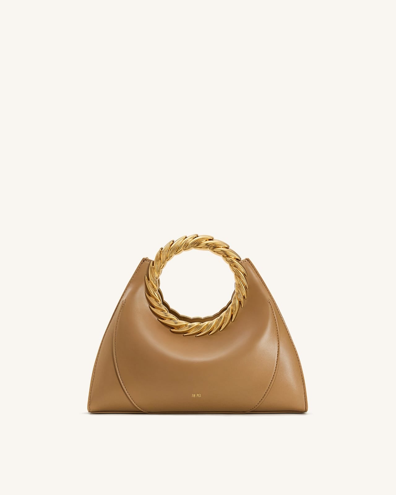 Amiya Leaf Handle Sculpture Bag - Brown