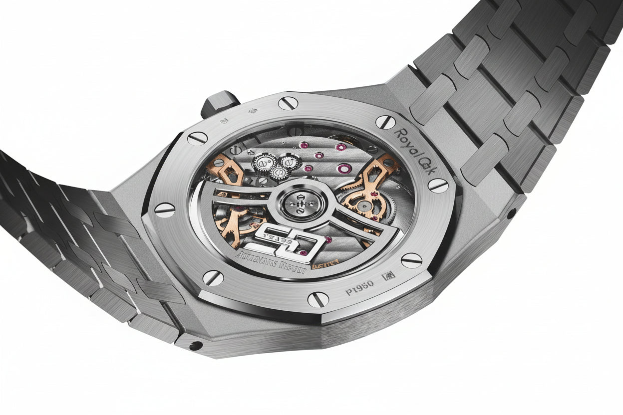 AP-Royal OAK 39 MM Smoked Green Dial Platnium Jumbo Extra Thin