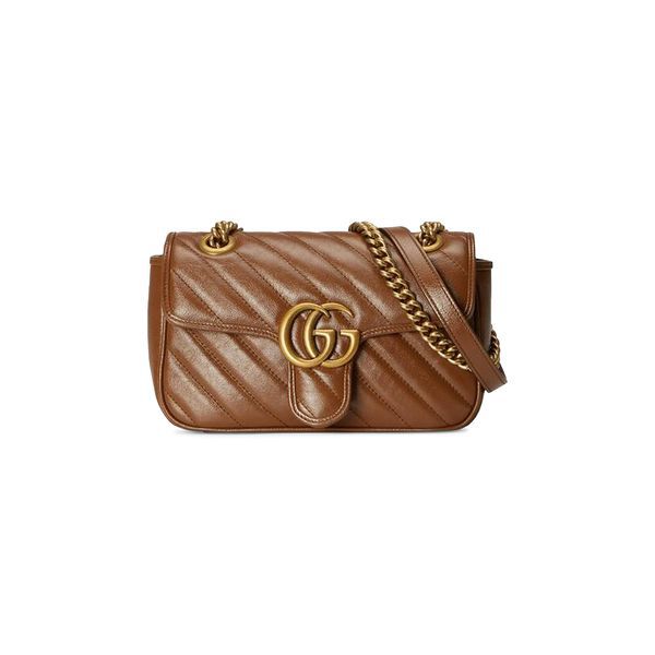Gucci GG Marmont Mini Matelassé Shoulder Bag 'Brown'