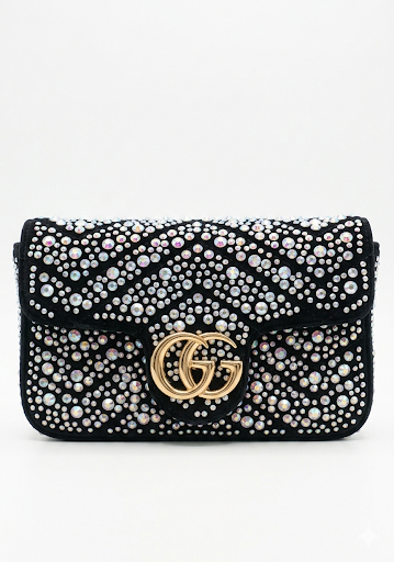 GG Marmont crystals mini shoulder bag