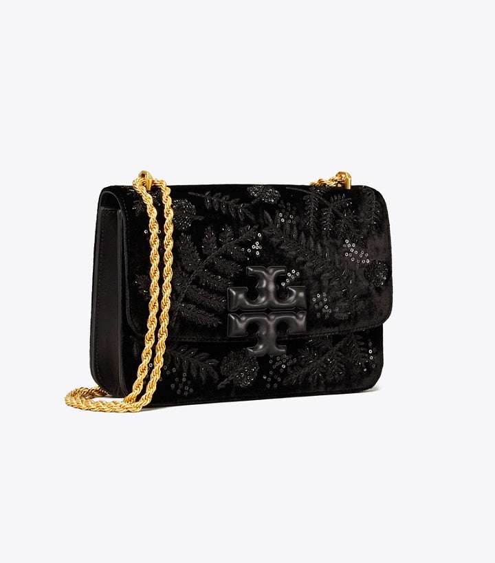 Tory Burch Eleanor small Embroidered velvet convertible shoulder bag