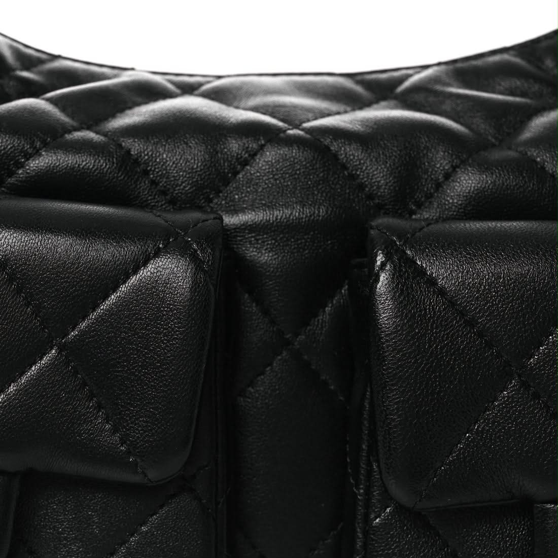 Chanel Black Quilted Shiny Lambskin Small Trendy Pockets